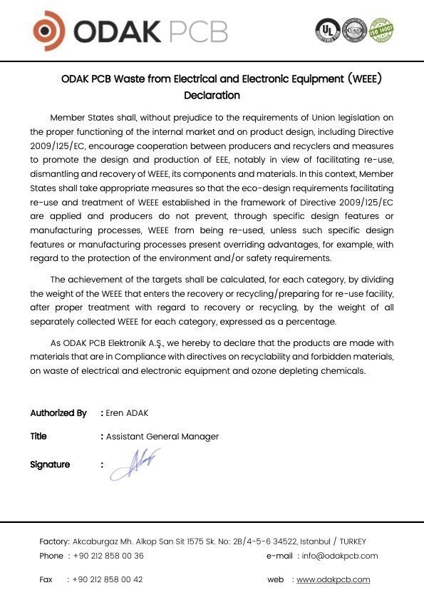 Waste from Electrical and Electronic Equipment (WEEE) Declaration