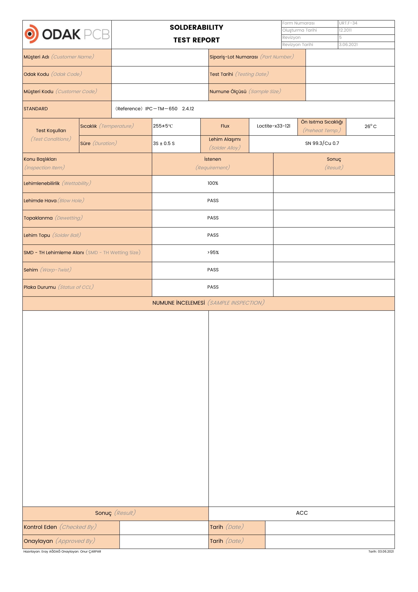 Solderability Test Report